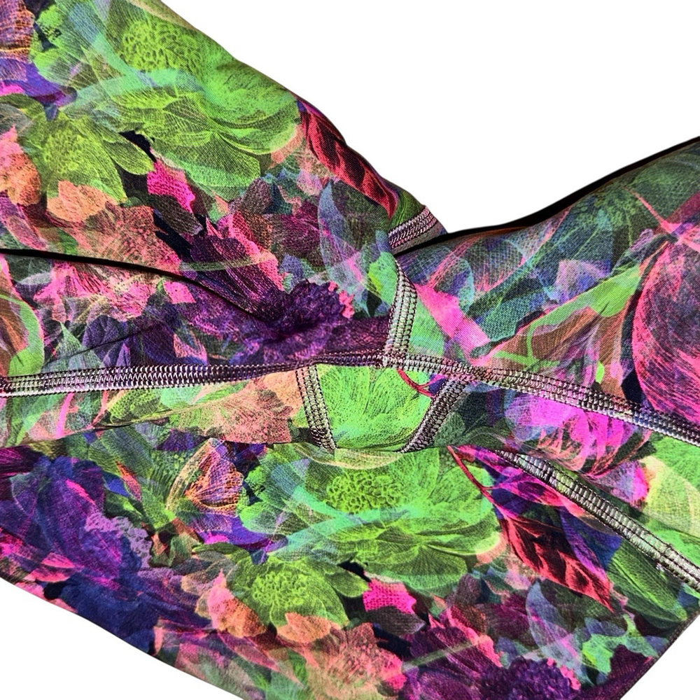 Lululemon Wunder Train High Rise 25” Leggings Vivid Floral Multi Size 4 Everlux - Picture 4 of 5